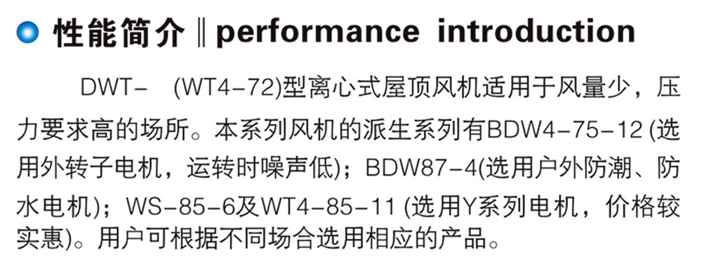 DWT-II(WT4-72)型离心式屋顶通风机