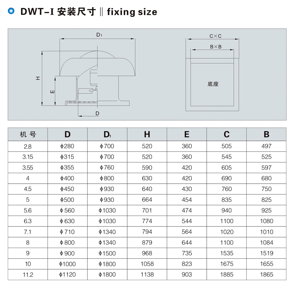 DWT-I(WT35)型轴流式屋顶通风机
