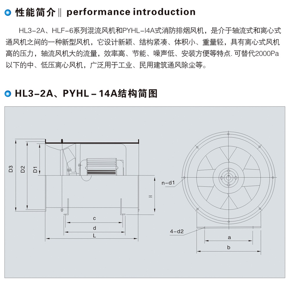 HL3-2A、HLF－6系列混流风机、PYHL－14A式消防排烟风机